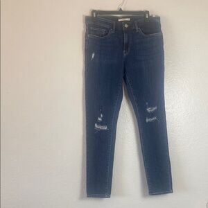 Levi's Blue Skinny Jeans with Distressed Details